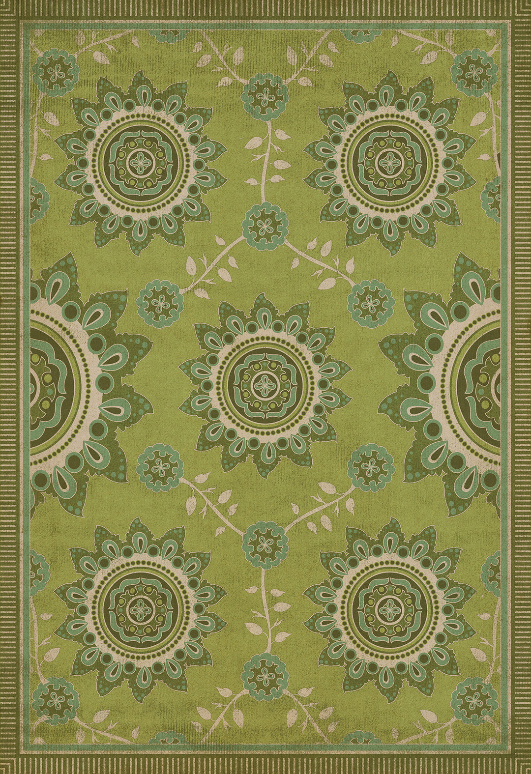 Vintage Vinyl Floorcloth Rug (Pattern 44 Shashiko)