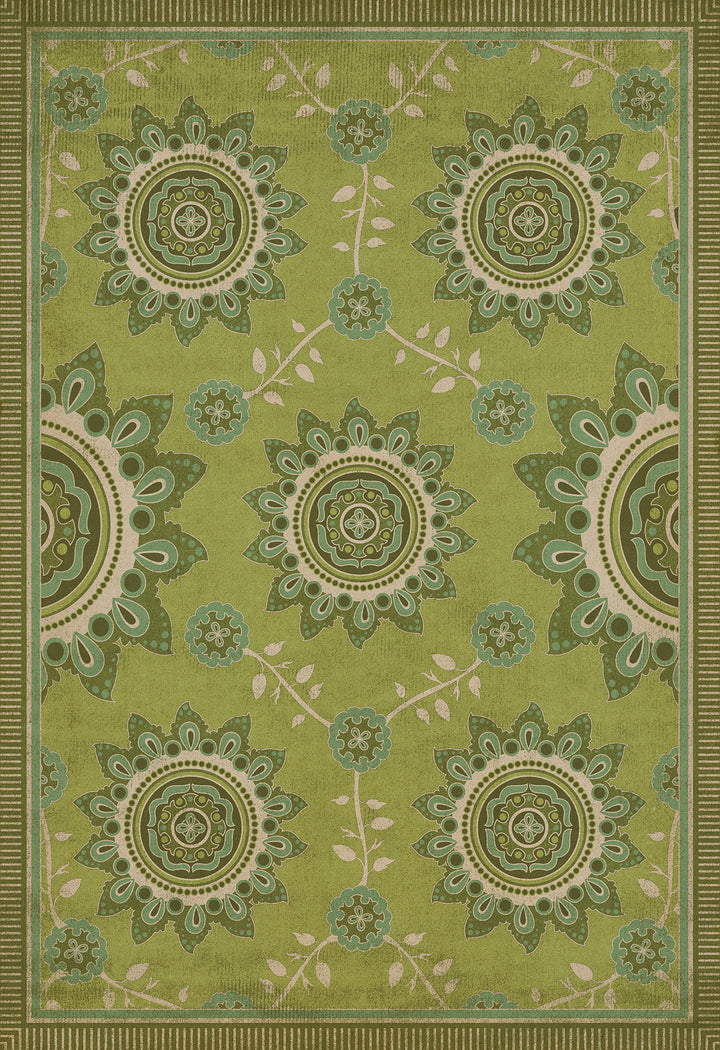 Vintage Vinyl Floorcloth Rug (Pattern 44 Shashiko)