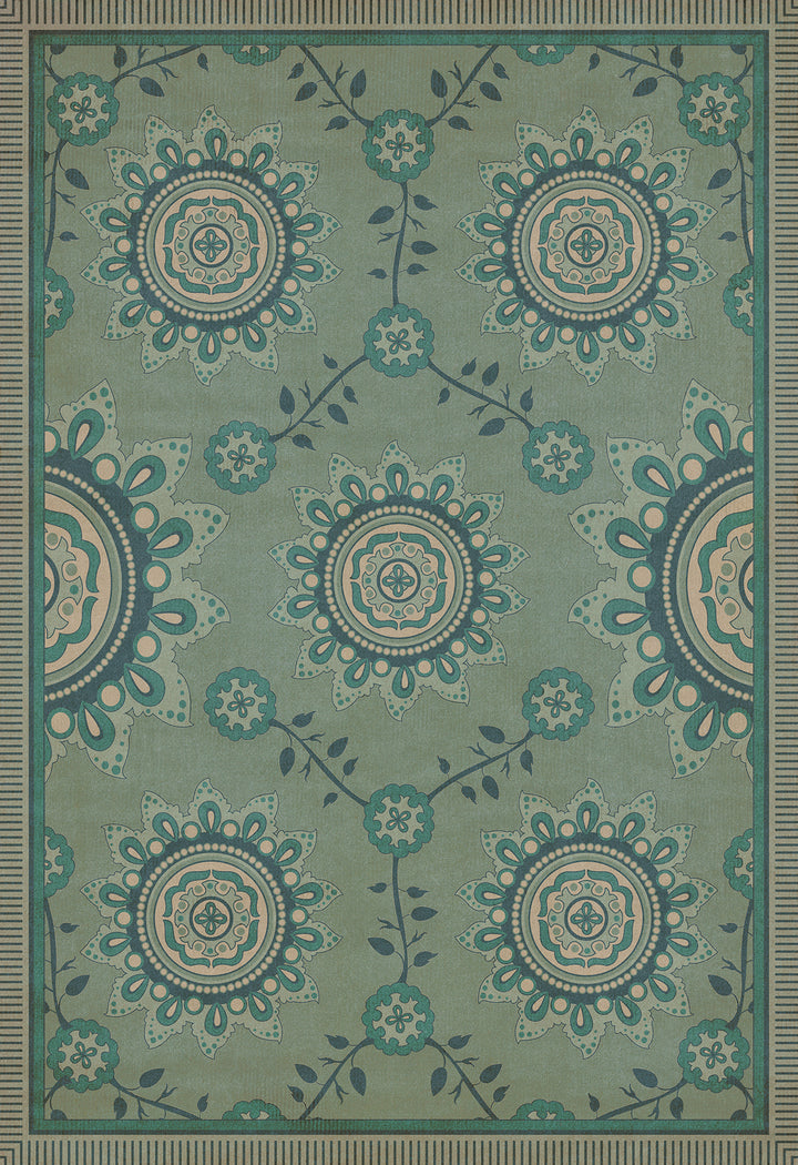 Vintage Vinyl Floorcloth Rug (Pattern 44 Shisha)