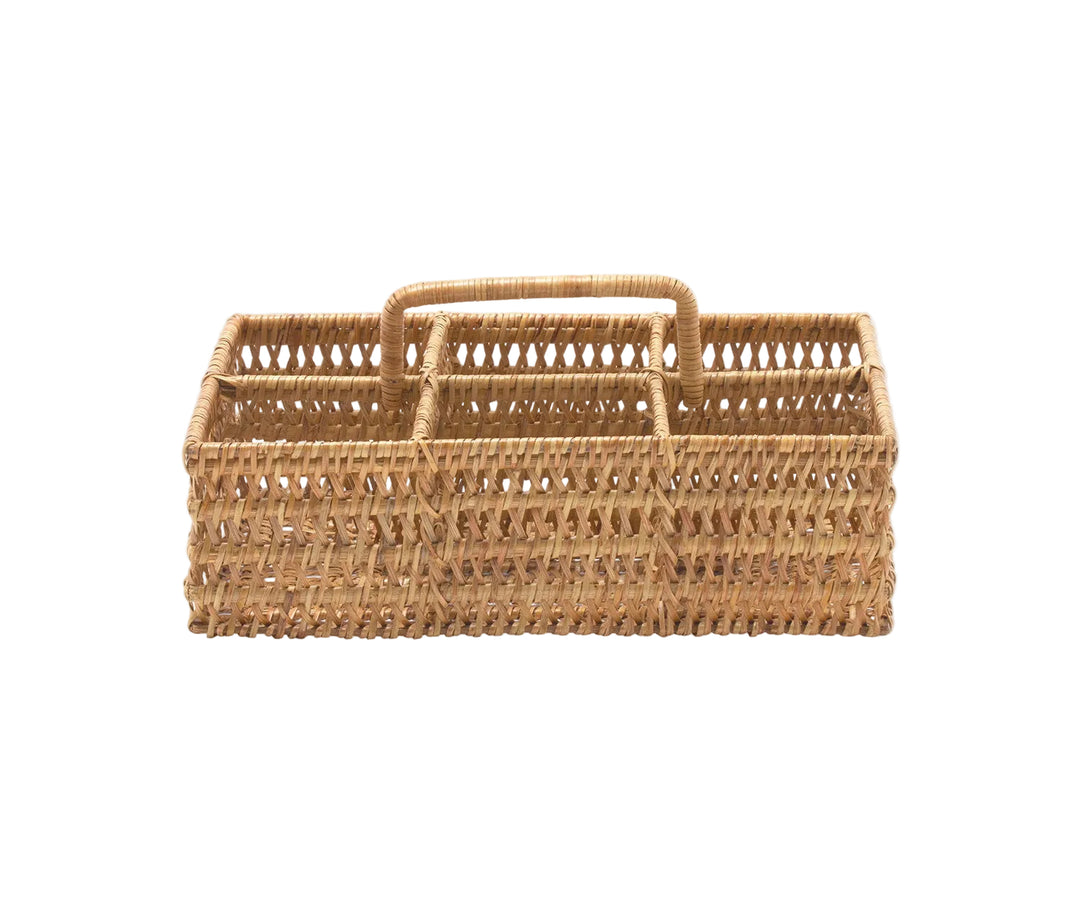 Carly Natural Rattan Glassware Caddy