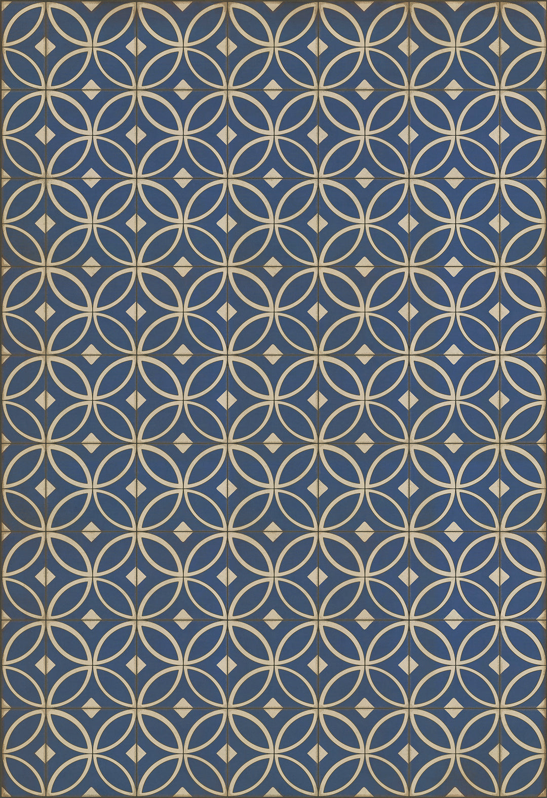 Vintage Vinyl Floorcloth Rug (Pattern 70 Dress Blues)