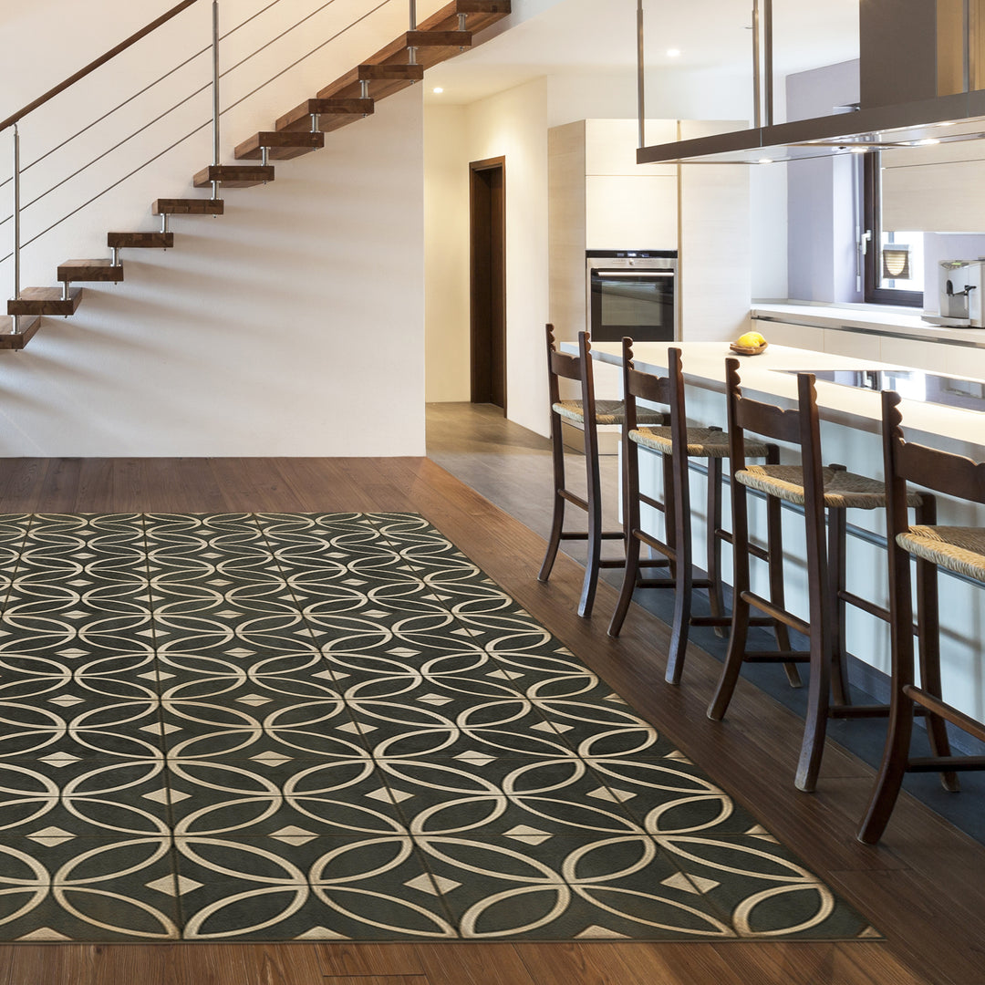 Vintage Vinyl Floorcloth Rug (Pattern 70 Marry the Night)