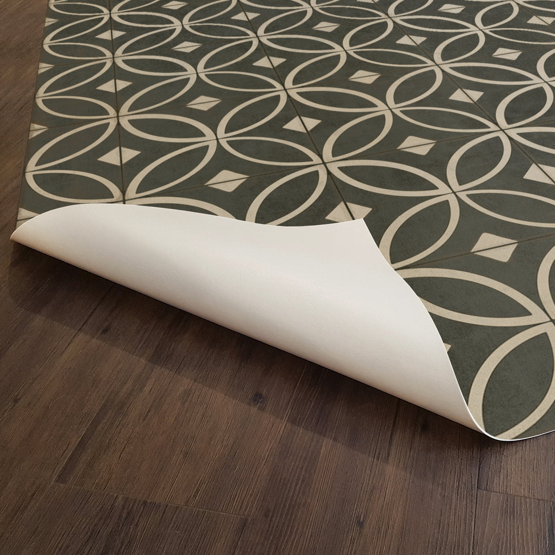 Vintage Vinyl Floorcloth Rug (Pattern 70 Marry the Night)