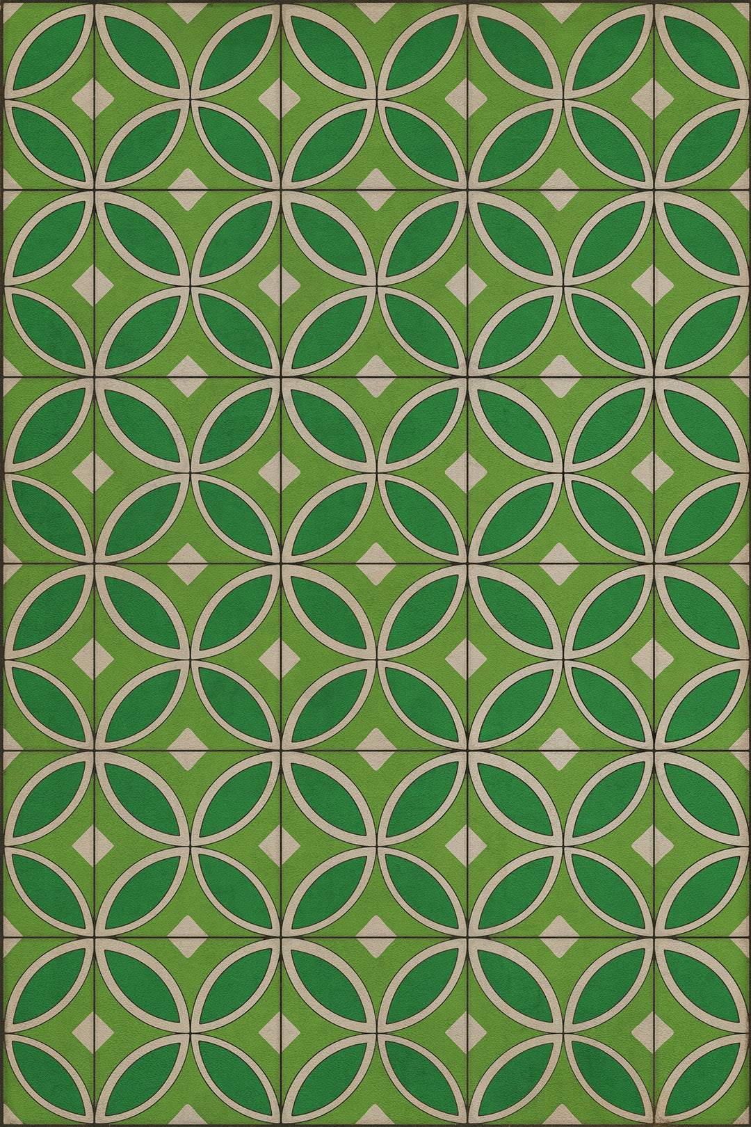 Vintage Vinyl Floorcloth Rug (Pattern 70 Radiant Hues and Morning Dew)