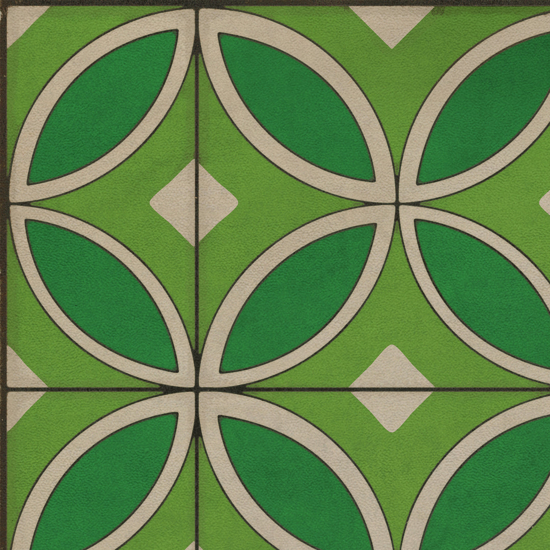 Vintage Vinyl Floorcloth Rug (Pattern 70 Radiant Hues and Morning Dew)