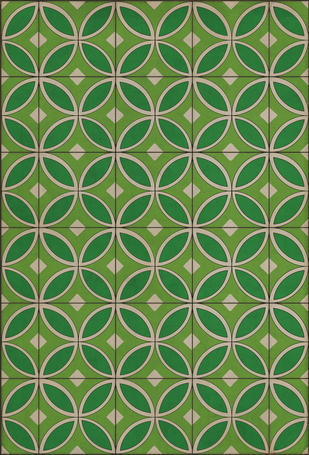 Vintage Vinyl Floorcloth Rug (Pattern 70 Radiant Hues and Morning Dew)