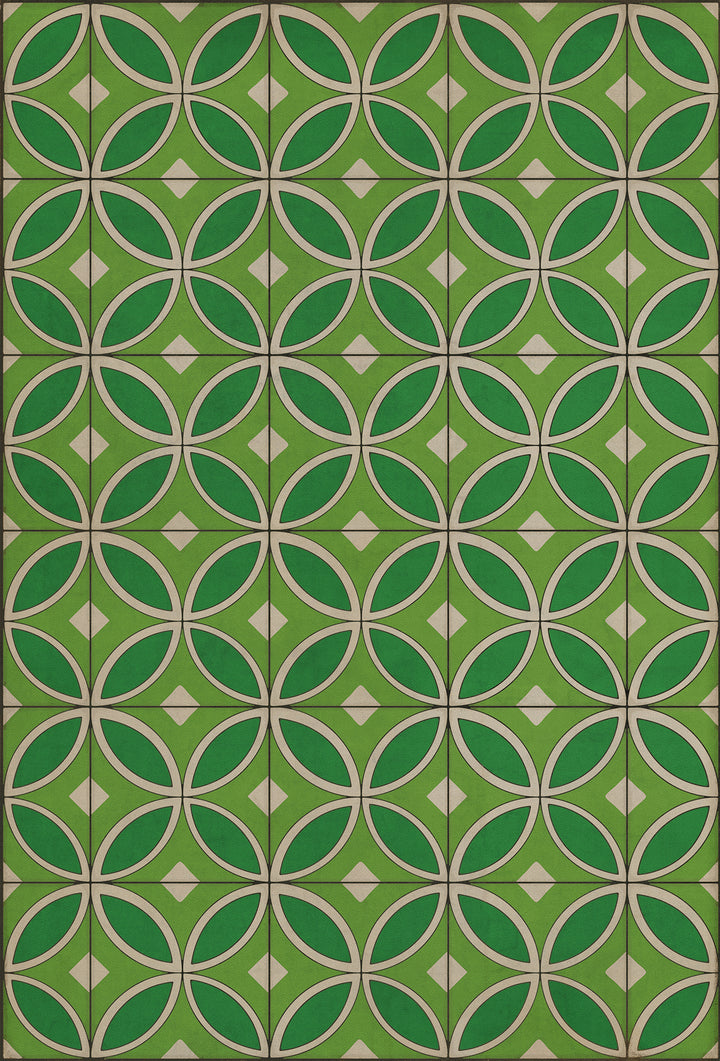 Vintage Vinyl Floorcloth Rug (Pattern 70 Radiant Hues and Morning Dew)