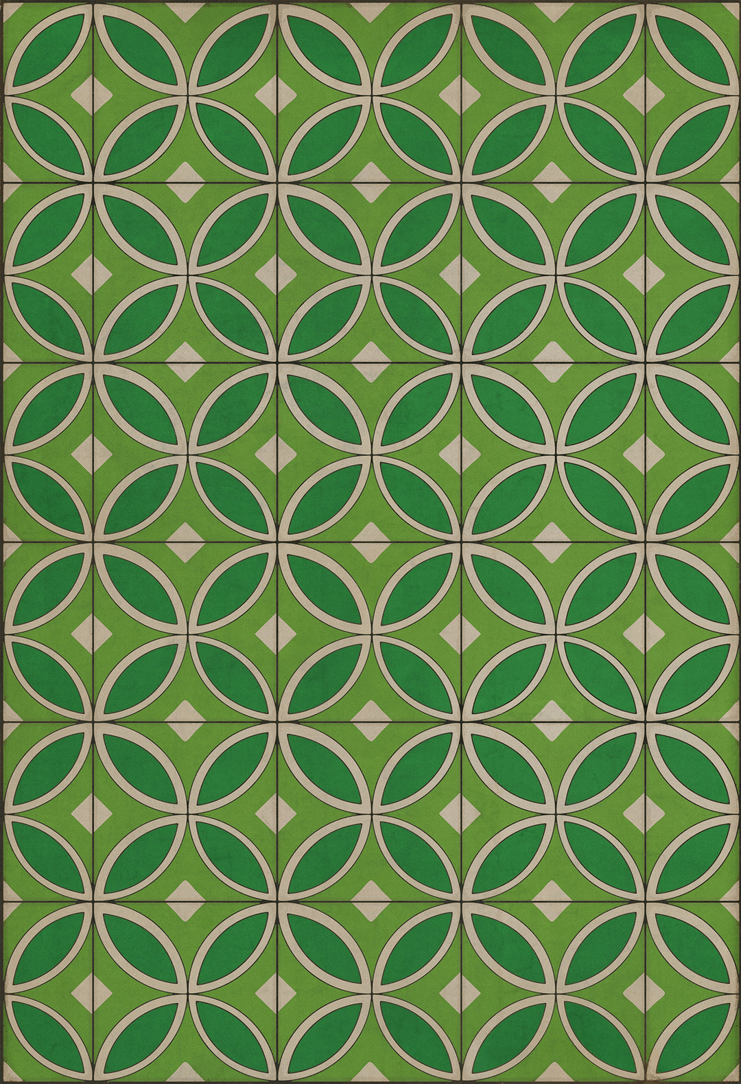 Vintage Vinyl Floorcloth Rug (Pattern 70 Radiant Hues and Morning Dew)