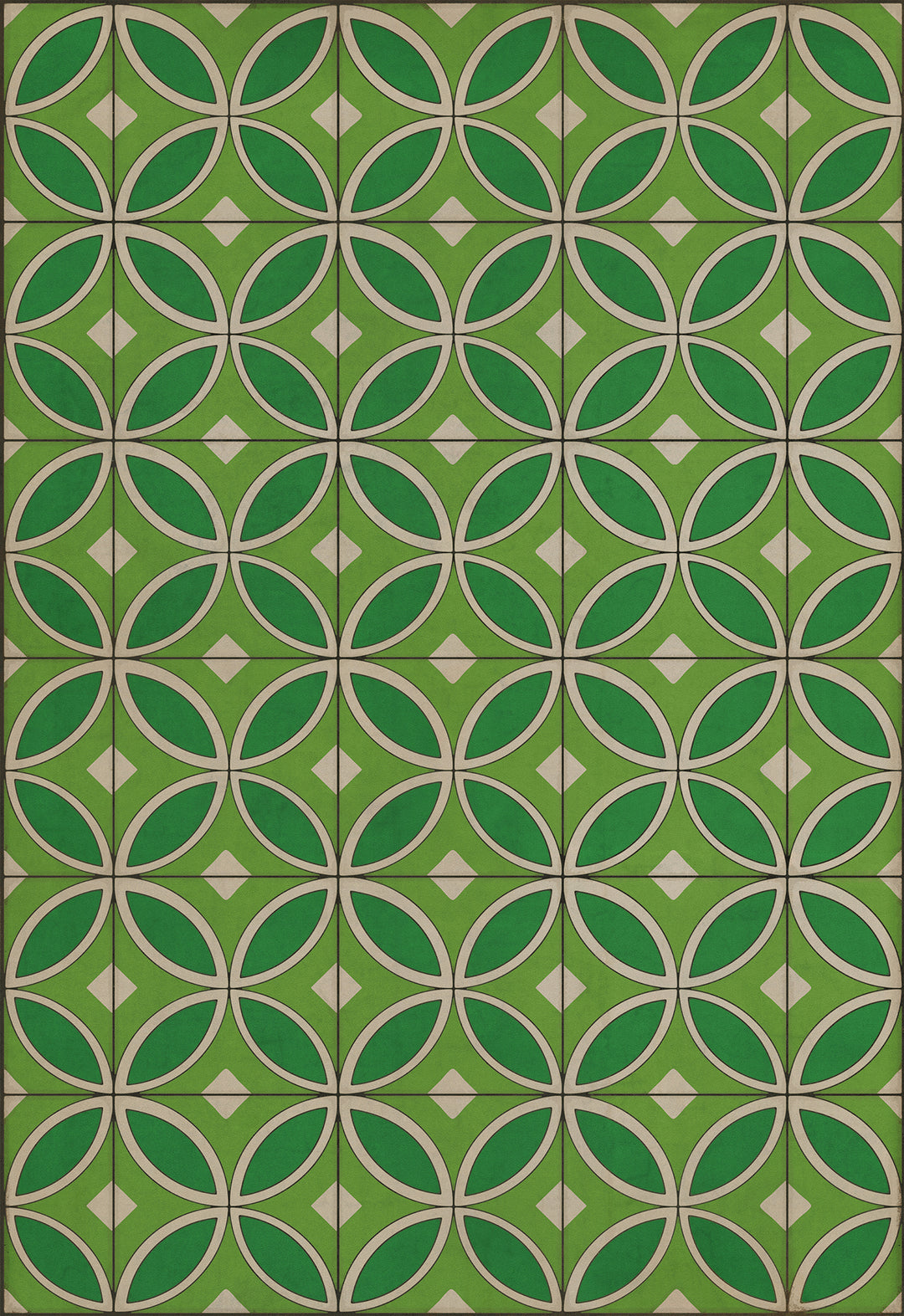 Vintage Vinyl Floorcloth Rug (Pattern 70 Radiant Hues and Morning Dew)