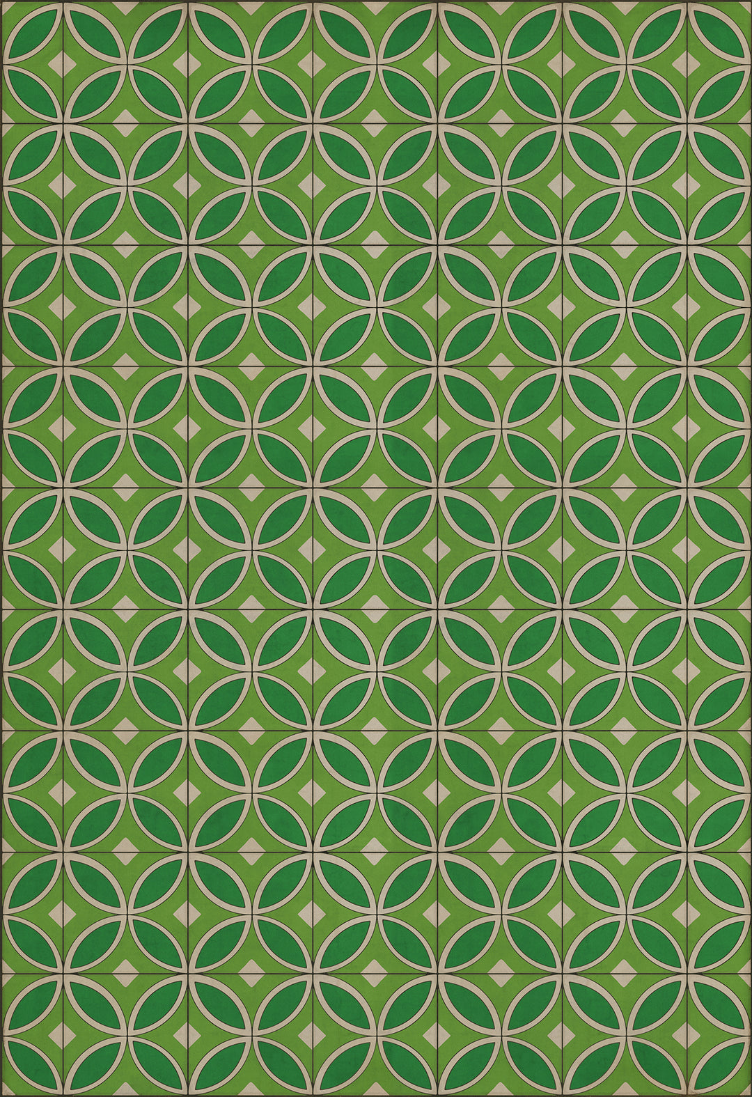 Vintage Vinyl Floorcloth Rug (Pattern 70 Radiant Hues and Morning Dew)