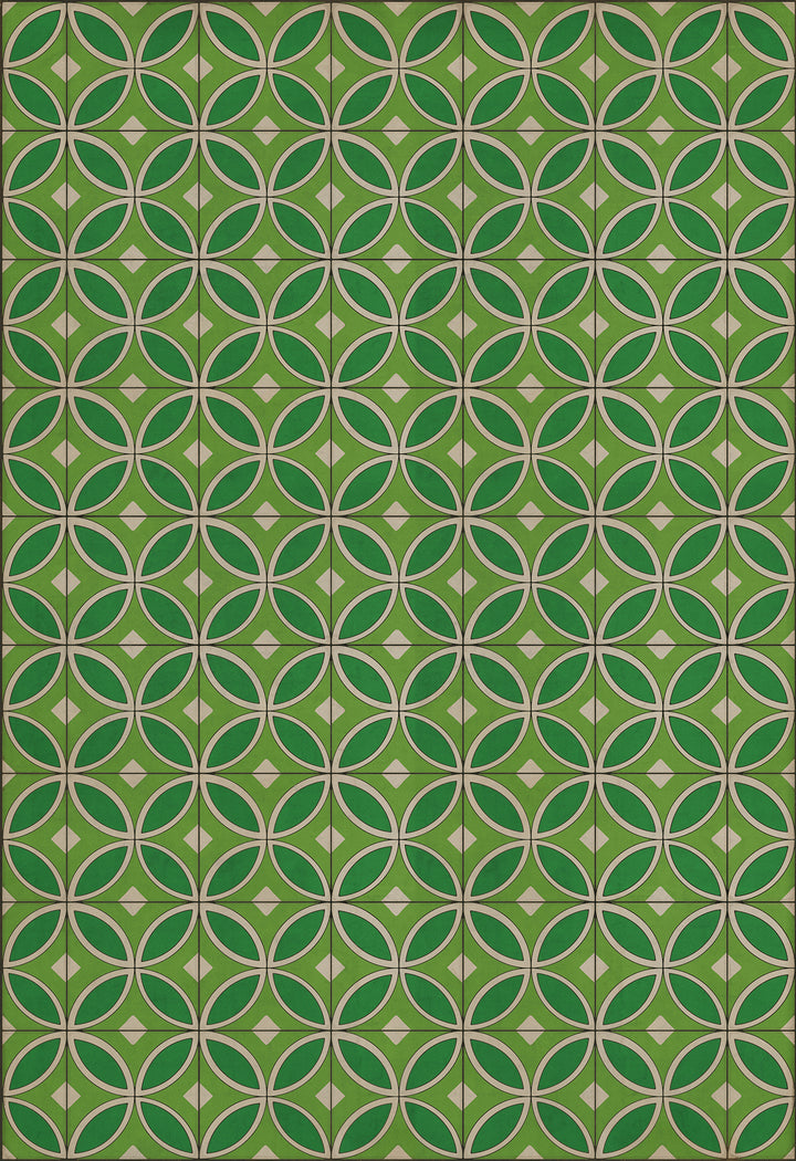 Vintage Vinyl Floorcloth Rug (Pattern 70 Radiant Hues and Morning Dew)