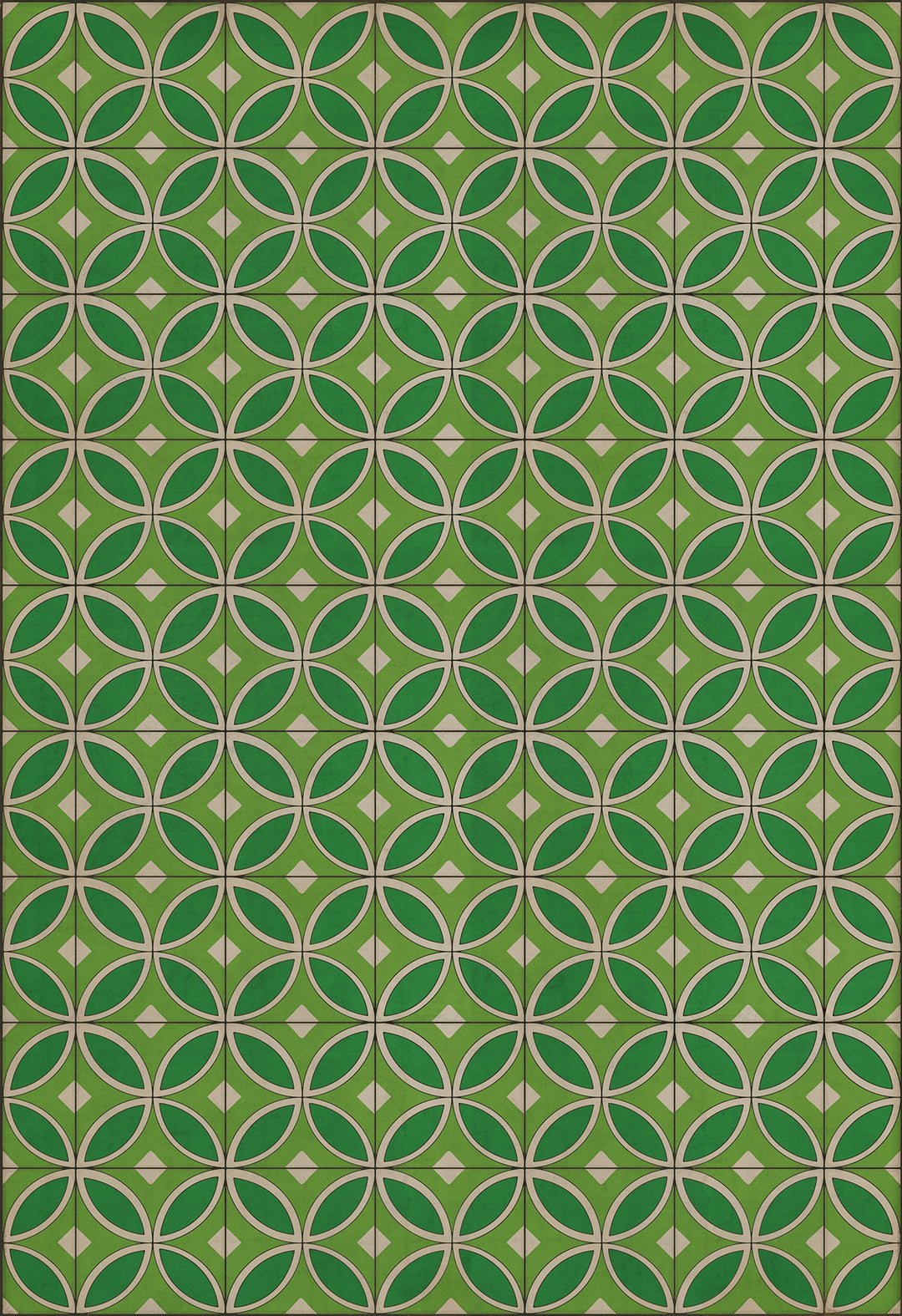 Vintage Vinyl Floorcloth Rug (Pattern 70 Radiant Hues and Morning Dew)