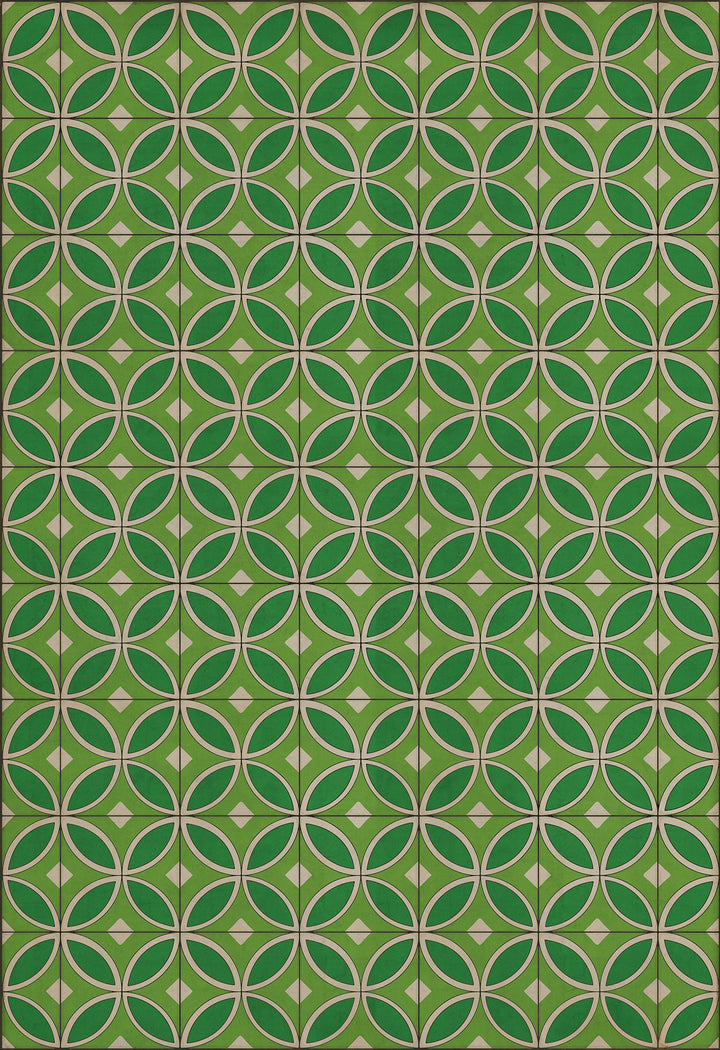 Vintage Vinyl Floorcloth Rug (Pattern 70 Radiant Hues and Morning Dew)