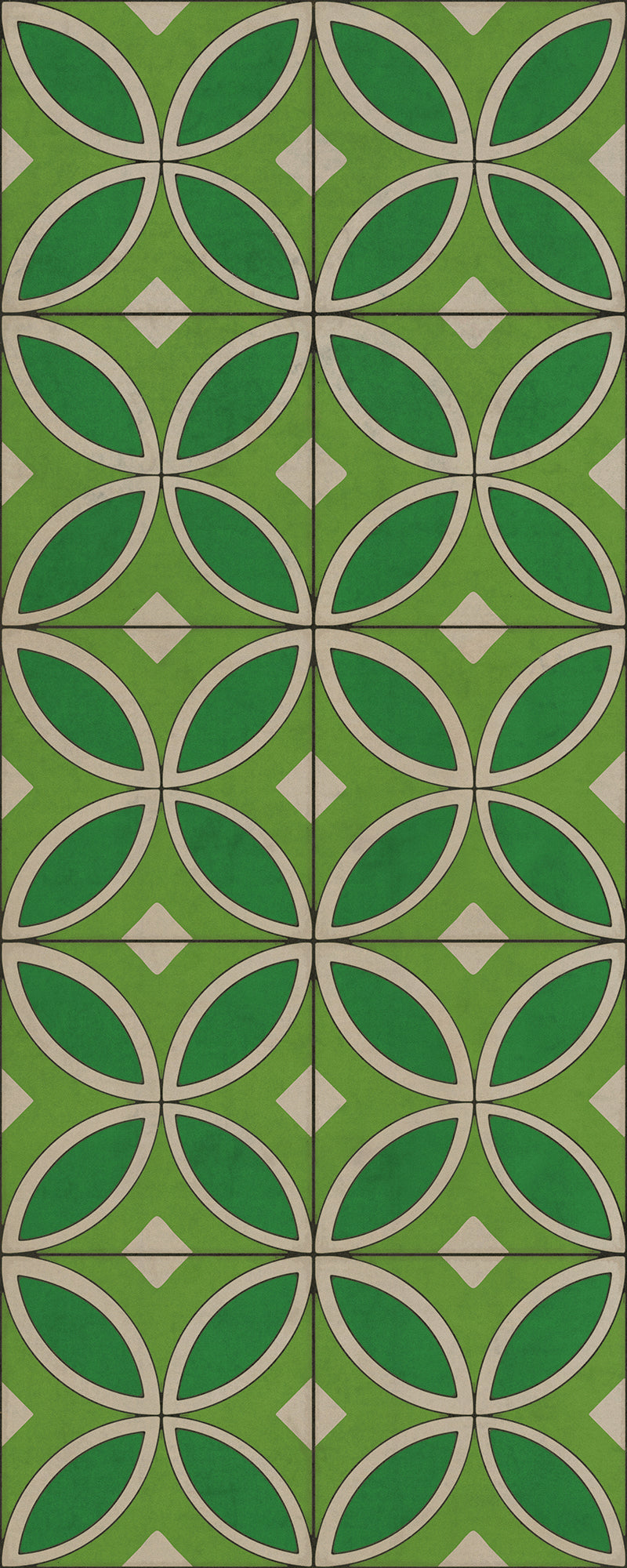 Vintage Vinyl Floorcloth Rug (Pattern 70 Radiant Hues and Morning Dew)