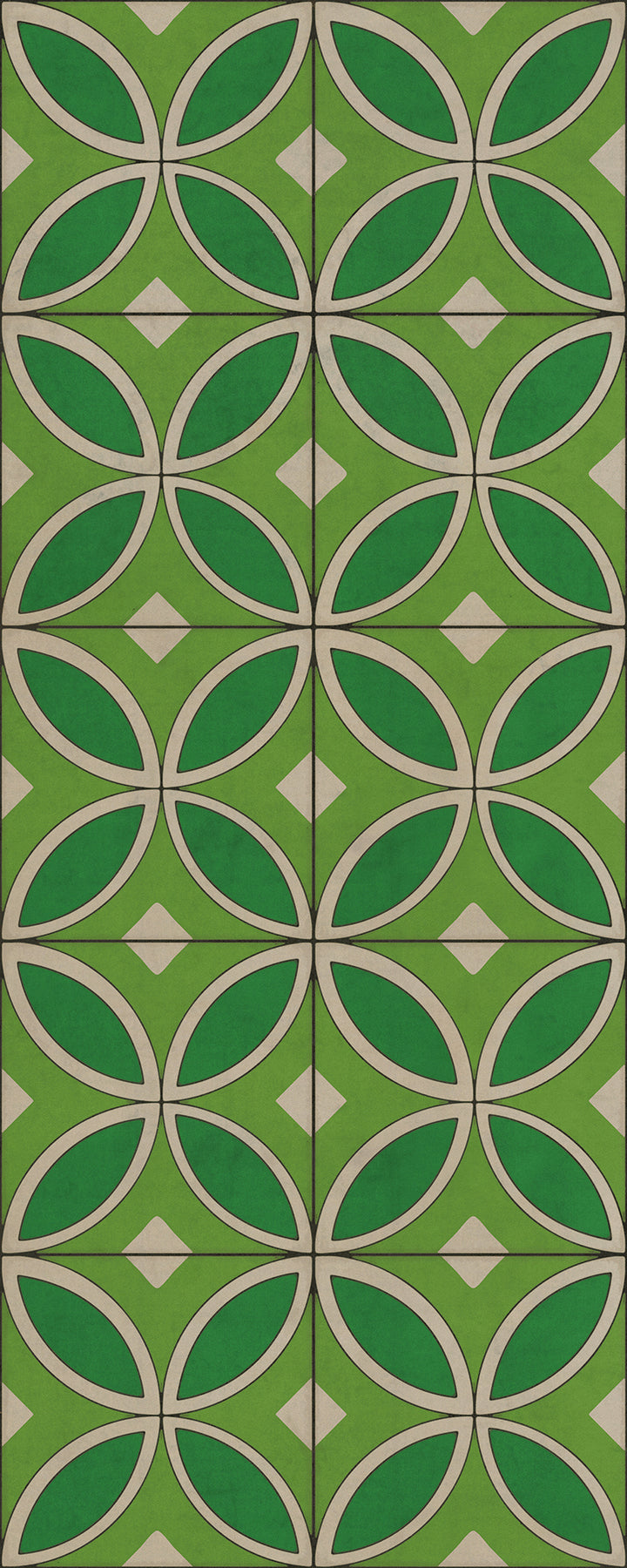 Vintage Vinyl Floorcloth Rug (Pattern 70 Radiant Hues and Morning Dew)