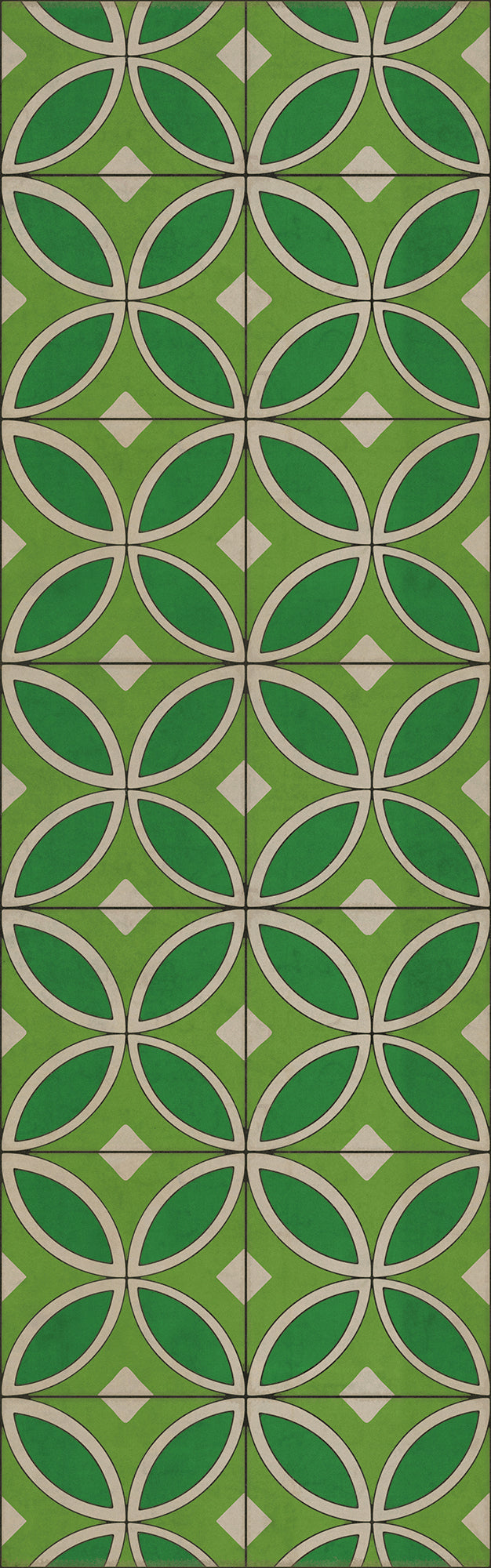 Vintage Vinyl Floorcloth Rug (Pattern 70 Radiant Hues and Morning Dew)