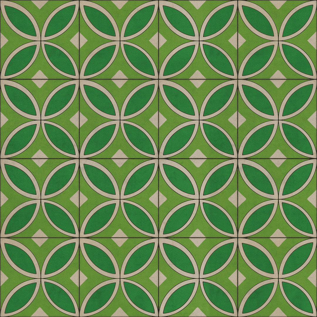 Vintage Vinyl Floorcloth Rug (Pattern 70 Radiant Hues and Morning Dew)
