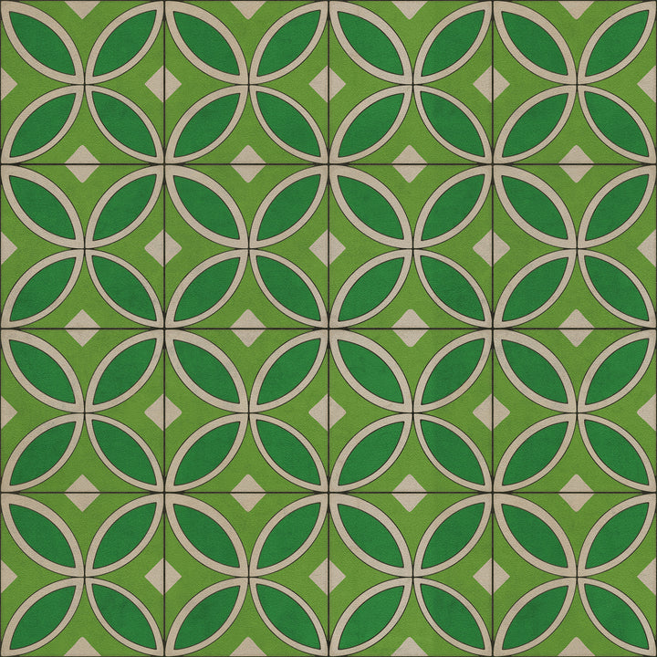 Vintage Vinyl Floorcloth Rug (Pattern 70 Radiant Hues and Morning Dew)