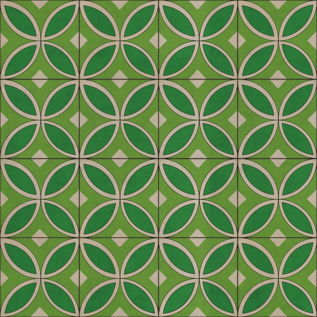 Vintage Vinyl Floorcloth Rug (Pattern 70 Radiant Hues and Morning Dew)