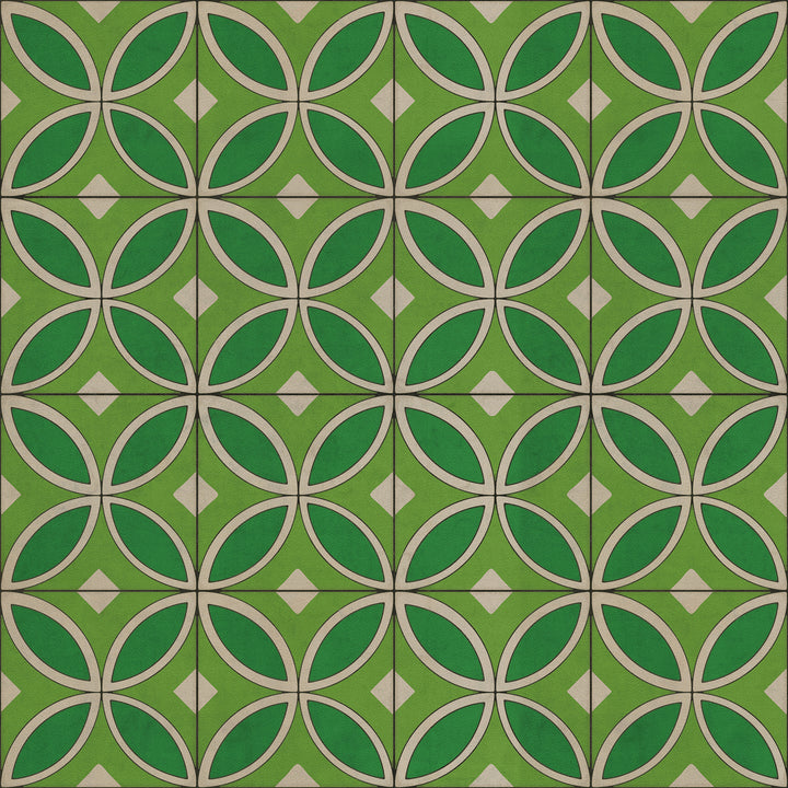 Vintage Vinyl Floorcloth Rug (Pattern 70 Radiant Hues and Morning Dew)