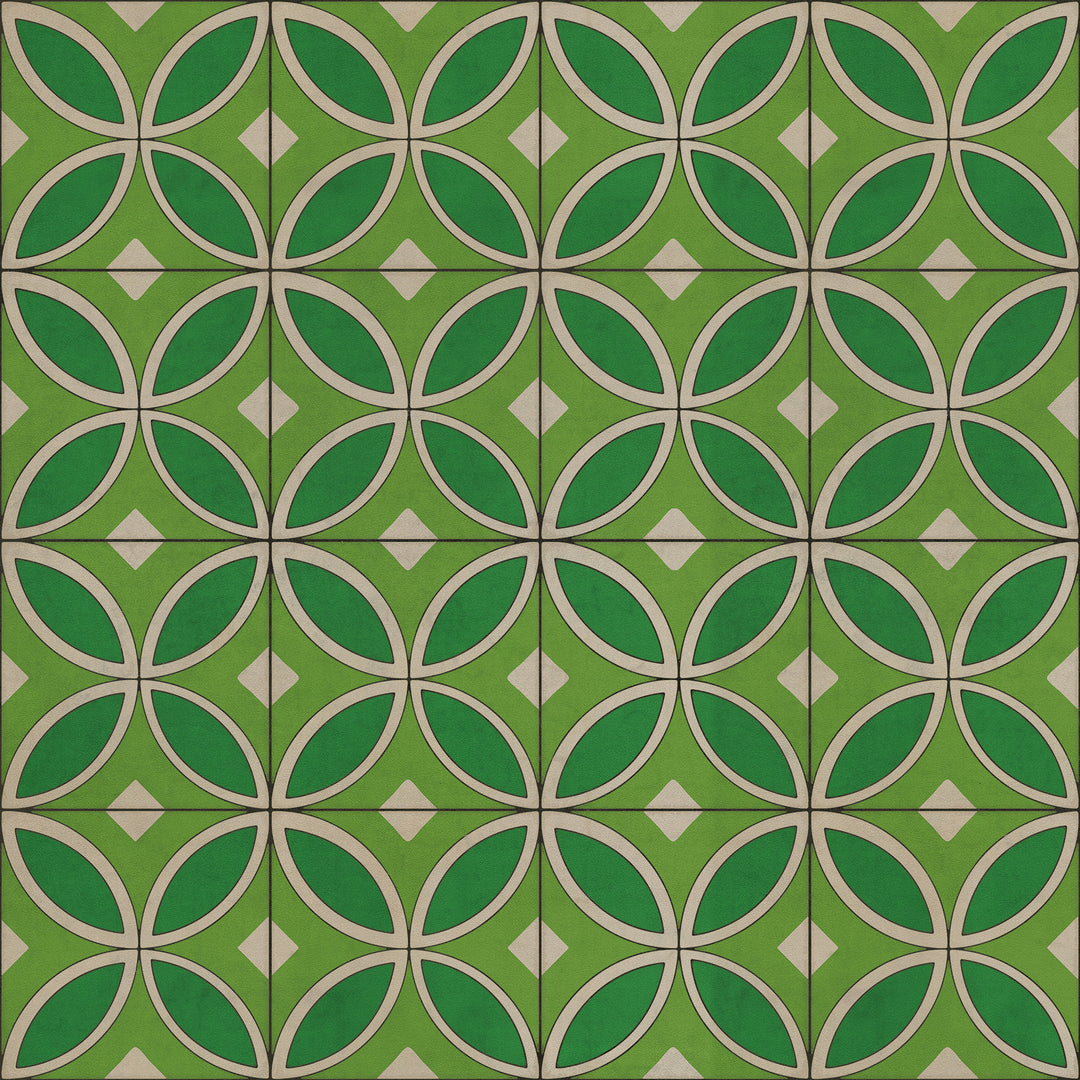 Vintage Vinyl Floorcloth Rug (Pattern 70 Radiant Hues and Morning Dew)