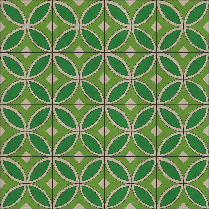 Vintage Vinyl Floorcloth Rug (Pattern 70 Radiant Hues and Morning Dew)