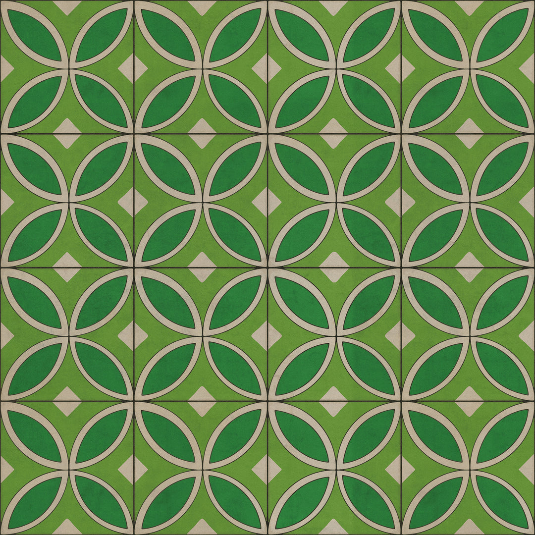 Vintage Vinyl Floorcloth Rug (Pattern 70 Radiant Hues and Morning Dew)
