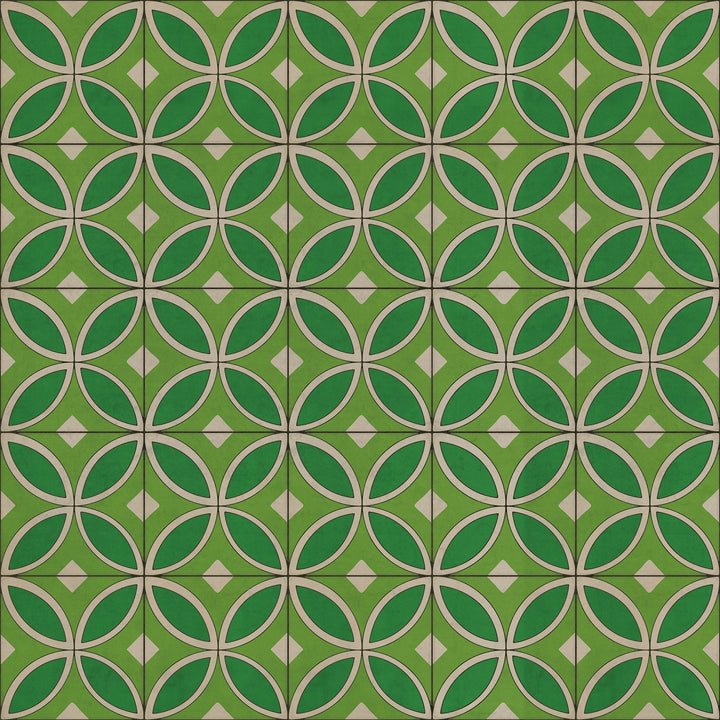 Vintage Vinyl Floorcloth Rug (Pattern 70 Radiant Hues and Morning Dew)
