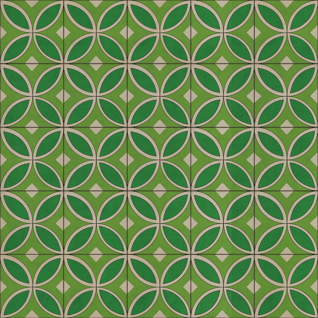 Vintage Vinyl Floorcloth Rug (Pattern 70 Radiant Hues and Morning Dew)