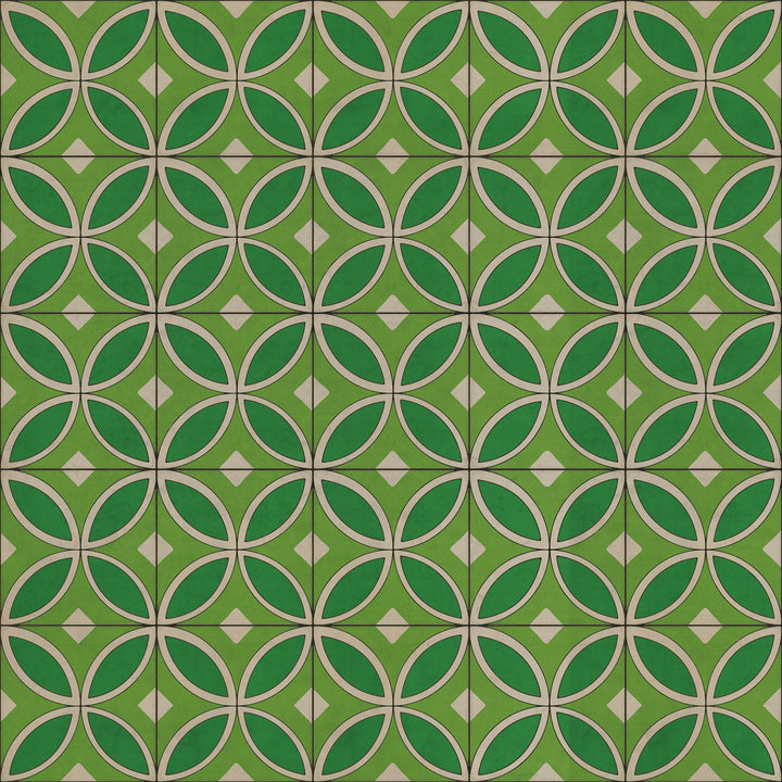 Vintage Vinyl Floorcloth Rug (Pattern 70 Radiant Hues and Morning Dew)