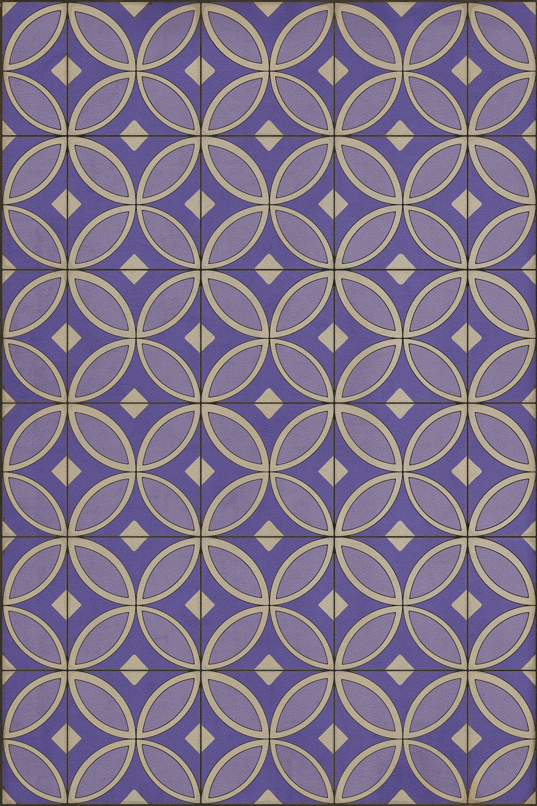 Vintage Vinyl Floorcloth Rug (Pattern 70 Waltzing with Violets in Our Hair)