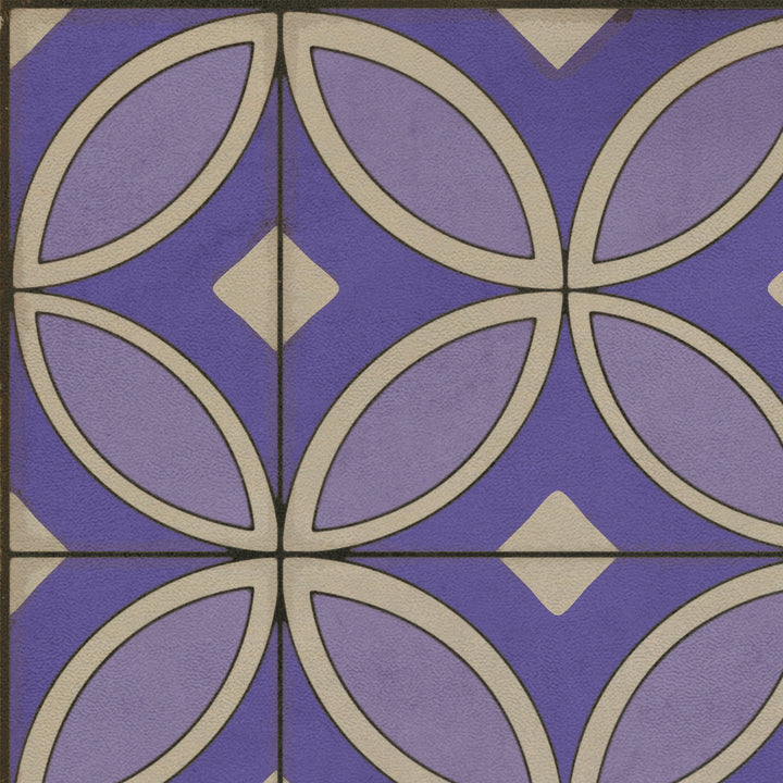 Vintage Vinyl Floorcloth Rug (Pattern 70 Waltzing with Violets in Our Hair)