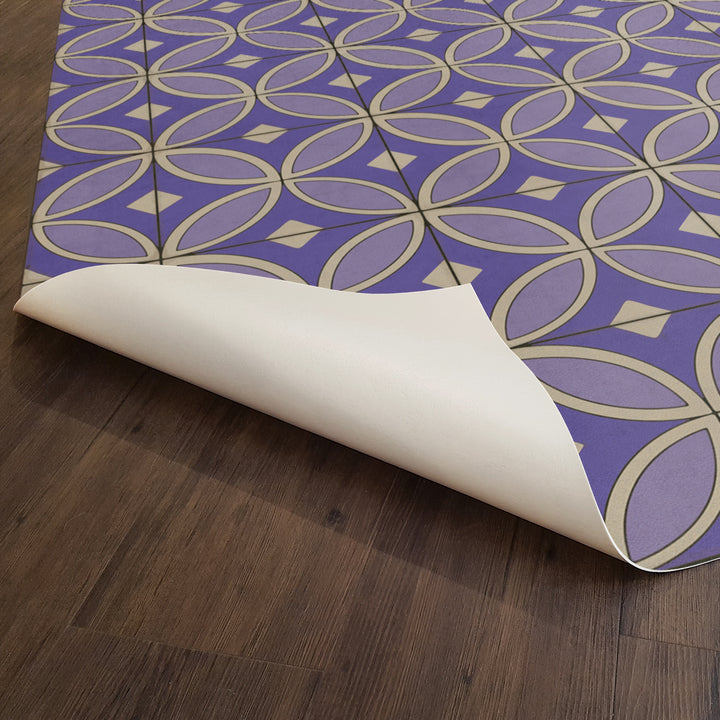 Vintage Vinyl Floorcloth Rug (Pattern 70 Waltzing with Violets in Our Hair)