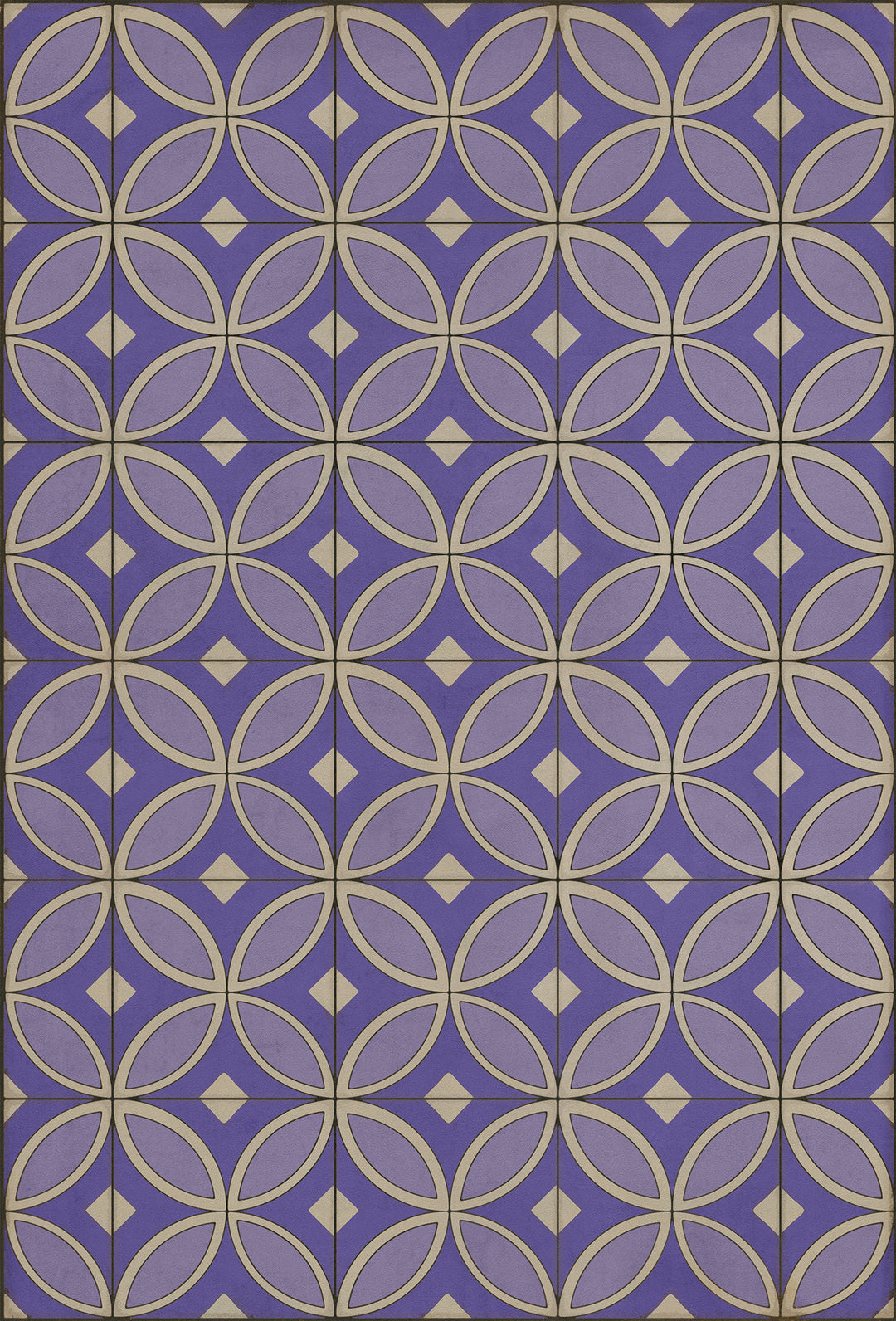Vintage Vinyl Floorcloth Rug (Pattern 70 Waltzing with Violets in Our Hair)