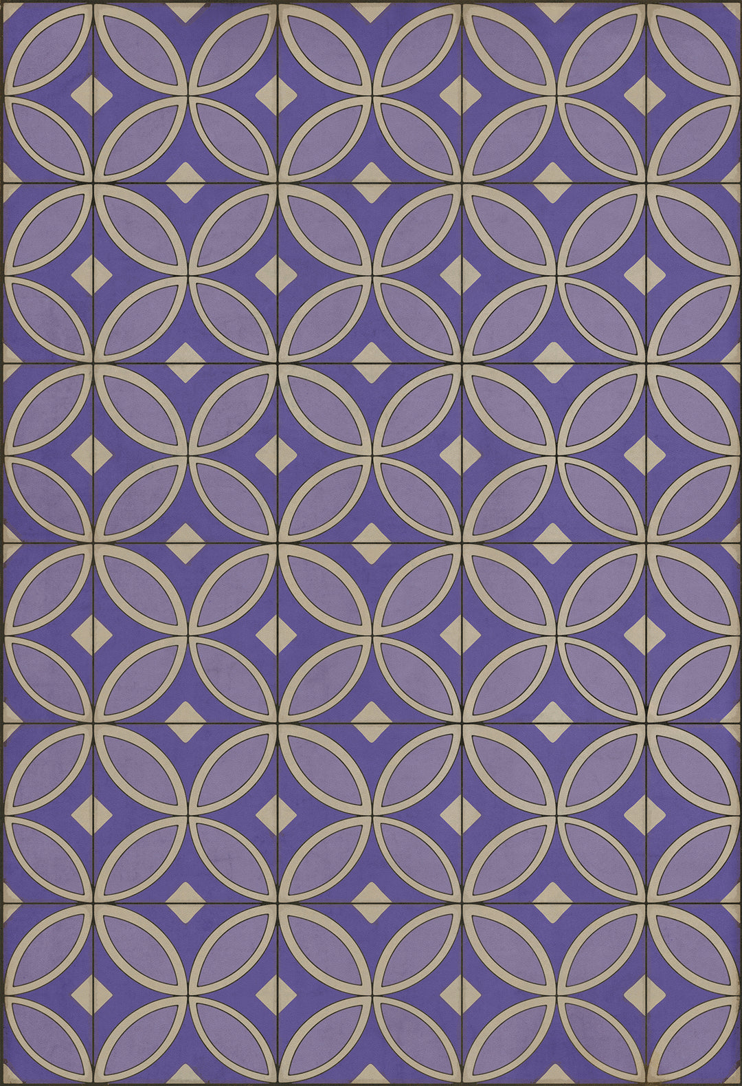 Vintage Vinyl Floorcloth Rug (Pattern 70 Waltzing with Violets in Our Hair)