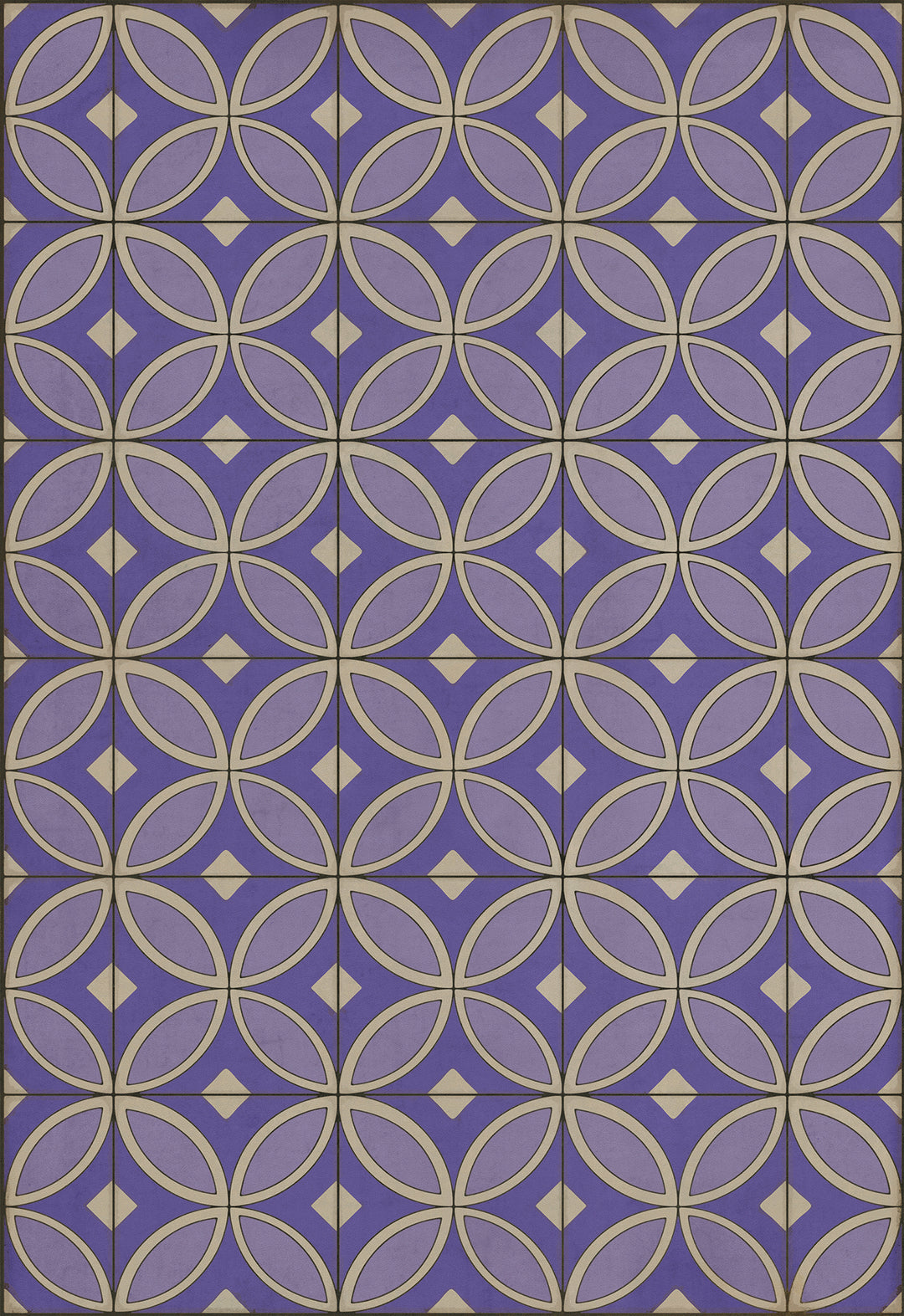 Vintage Vinyl Floorcloth Rug (Pattern 70 Waltzing with Violets in Our Hair)