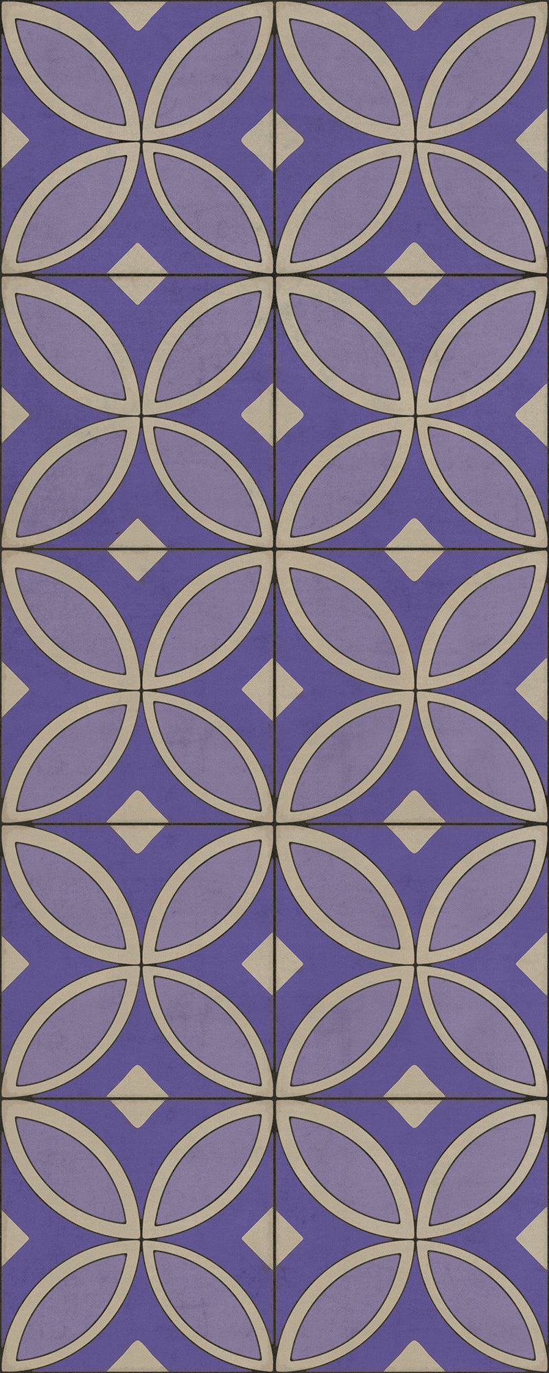 Vintage Vinyl Floorcloth Rug (Pattern 70 Waltzing with Violets in Our Hair)
