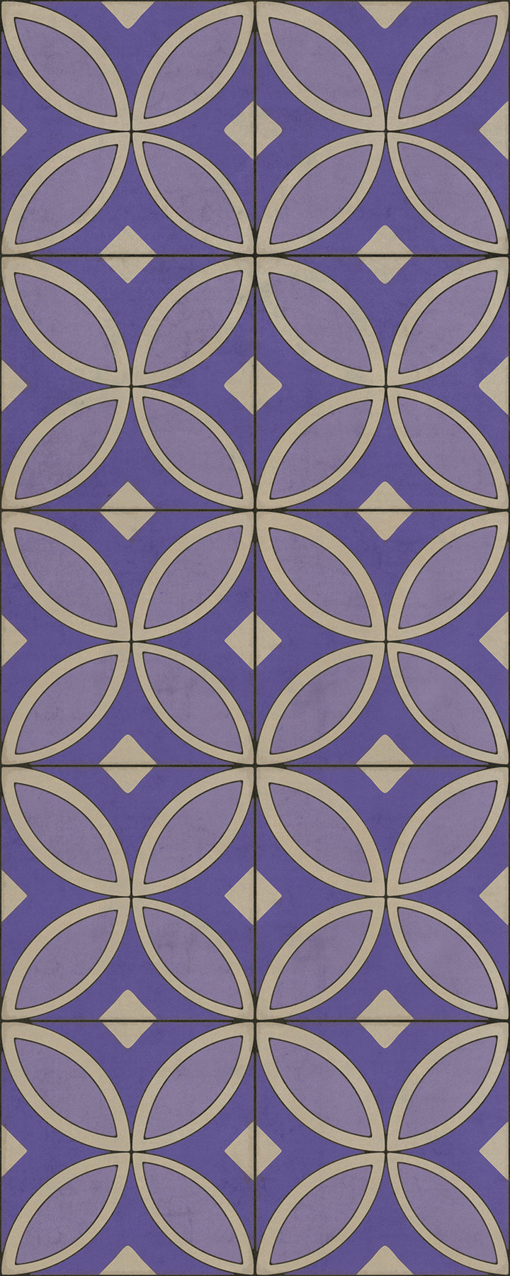 Vintage Vinyl Floorcloth Rug (Pattern 70 Waltzing with Violets in Our Hair)