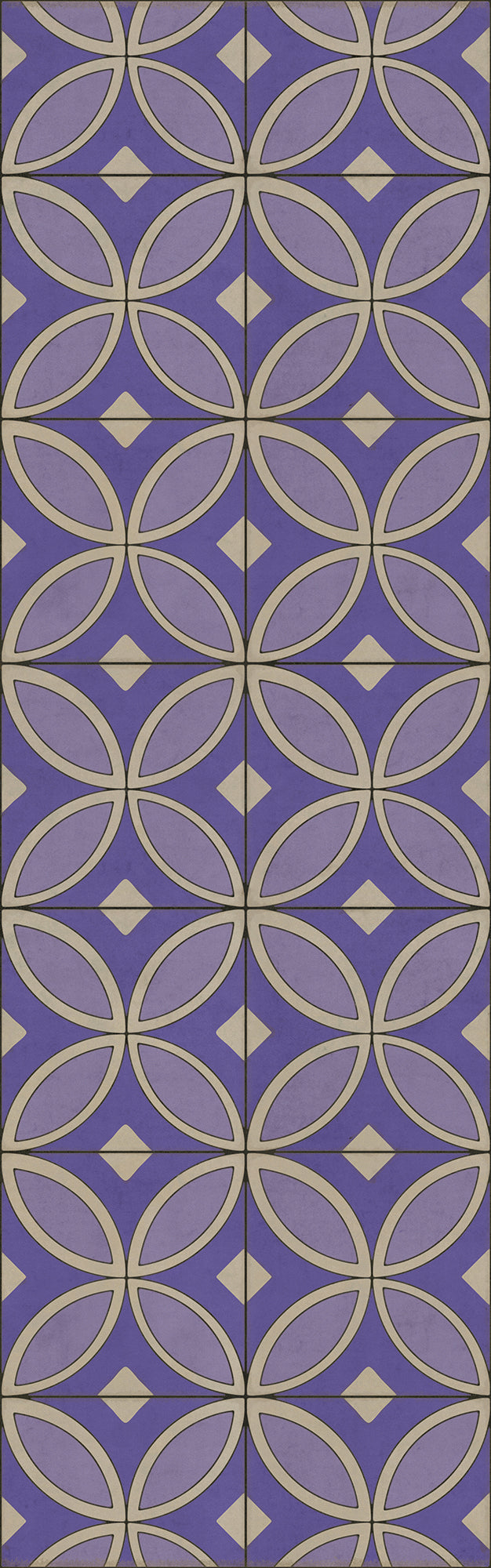 Vintage Vinyl Floorcloth Rug (Pattern 70 Waltzing with Violets in Our Hair)
