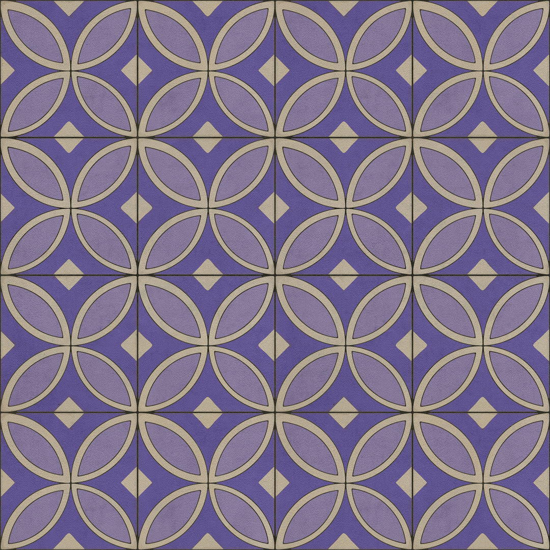 Vintage Vinyl Floorcloth Rug (Pattern 70 Waltzing with Violets in Our Hair)