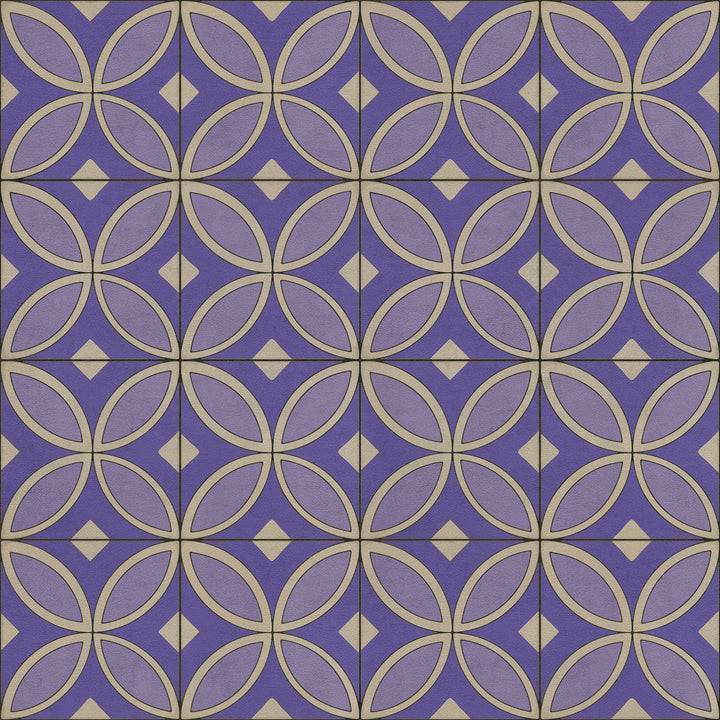Vintage Vinyl Floorcloth Rug (Pattern 70 Waltzing with Violets in Our Hair)