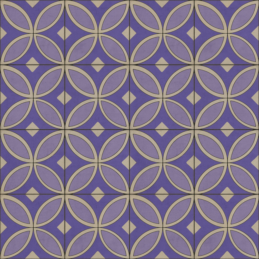 Vintage Vinyl Floorcloth Rug (Pattern 70 Waltzing with Violets in Our Hair)