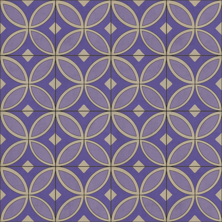 Vintage Vinyl Floorcloth Rug (Pattern 70 Waltzing with Violets in Our Hair)