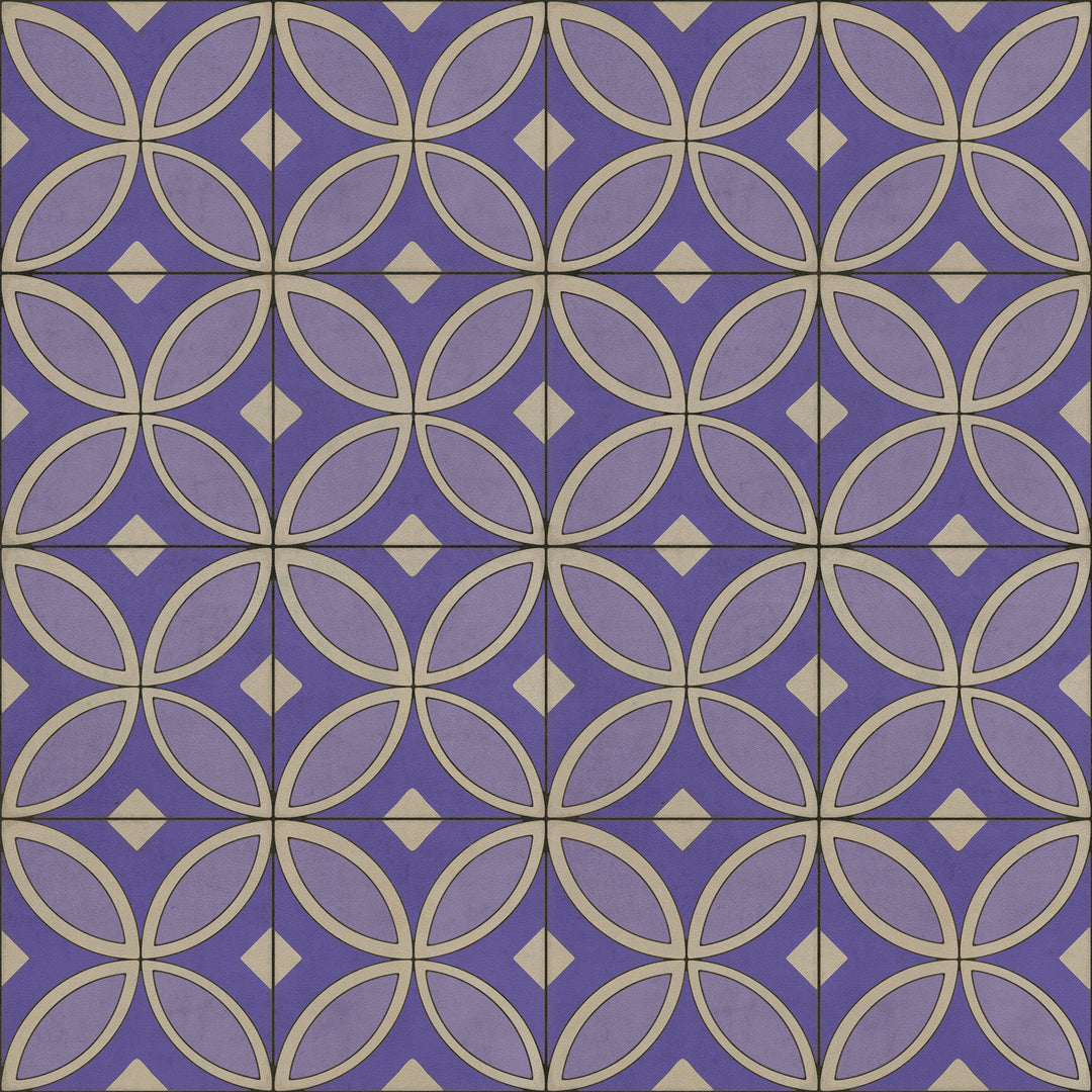 Vintage Vinyl Floorcloth Rug (Pattern 70 Waltzing with Violets in Our Hair)