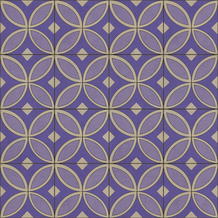 Vintage Vinyl Floorcloth Rug (Pattern 70 Waltzing with Violets in Our Hair)