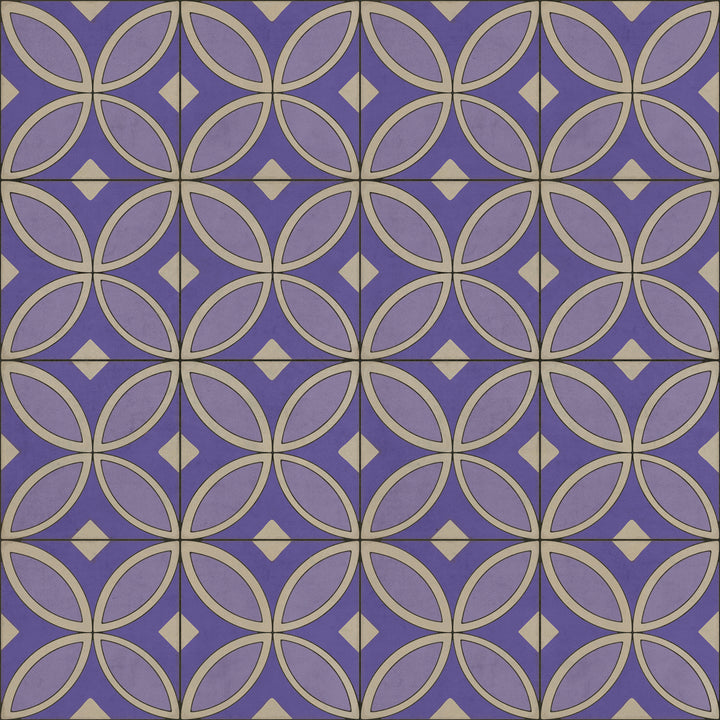 Vintage Vinyl Floorcloth Rug (Pattern 70 Waltzing with Violets in Our Hair)