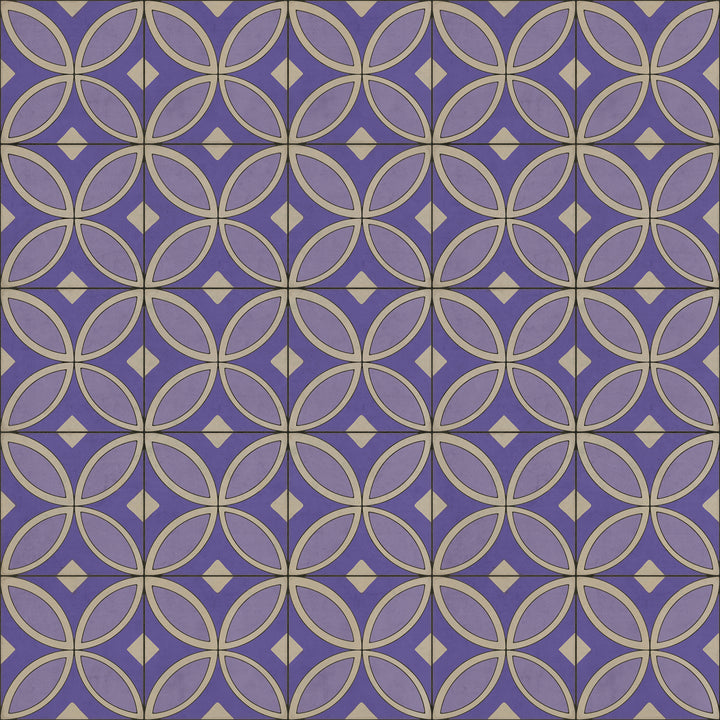 Vintage Vinyl Floorcloth Rug (Pattern 70 Waltzing with Violets in Our Hair)