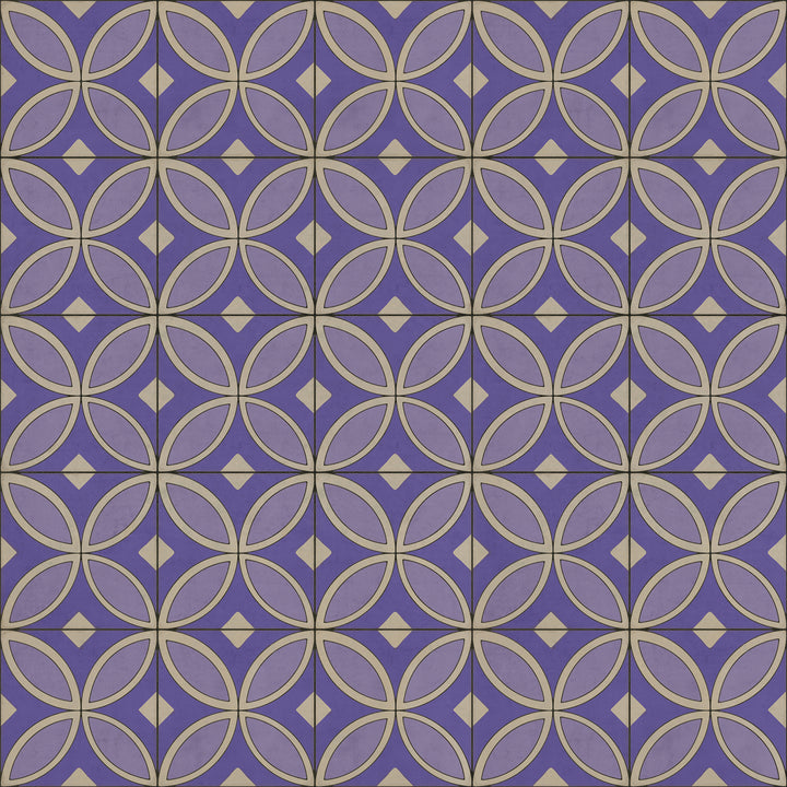 Vintage Vinyl Floorcloth Rug (Pattern 70 Waltzing with Violets in Our Hair)