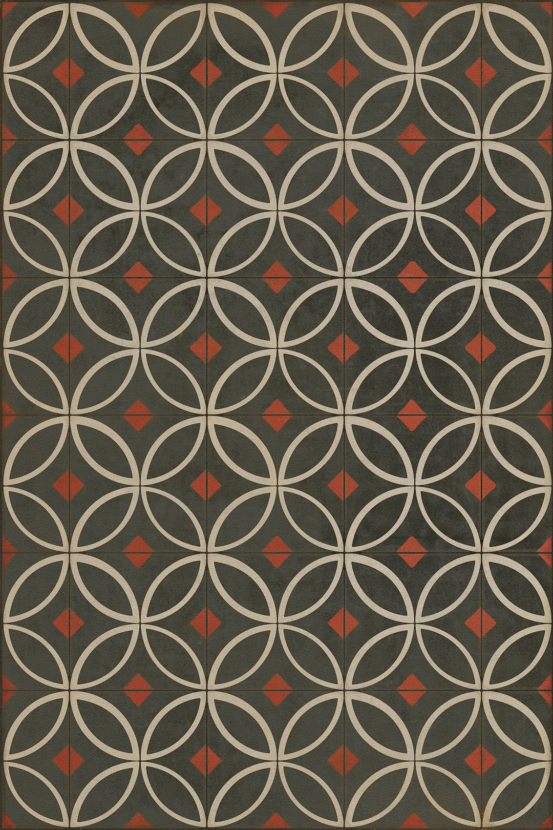 Vintage Vinyl Floorcloth Rug (Pattern 70 When the Night Comes)
