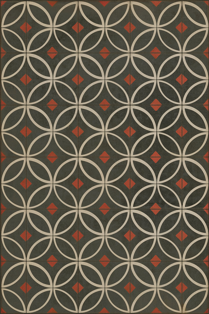 Vintage Vinyl Floorcloth Rug (Pattern 70 When the Night Comes)